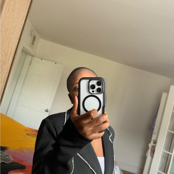 Black Blazer with White Trim - Picture 3 of 7